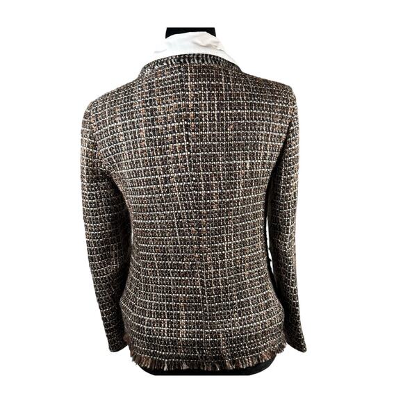 'S MaxMara Wool Blazer Women’s 2 Brown Tweed Jacket Designer Savings - Picture 3 of 10
